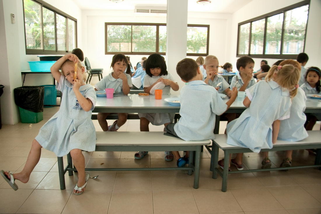 Lunch in the international kindergarten in Thailand