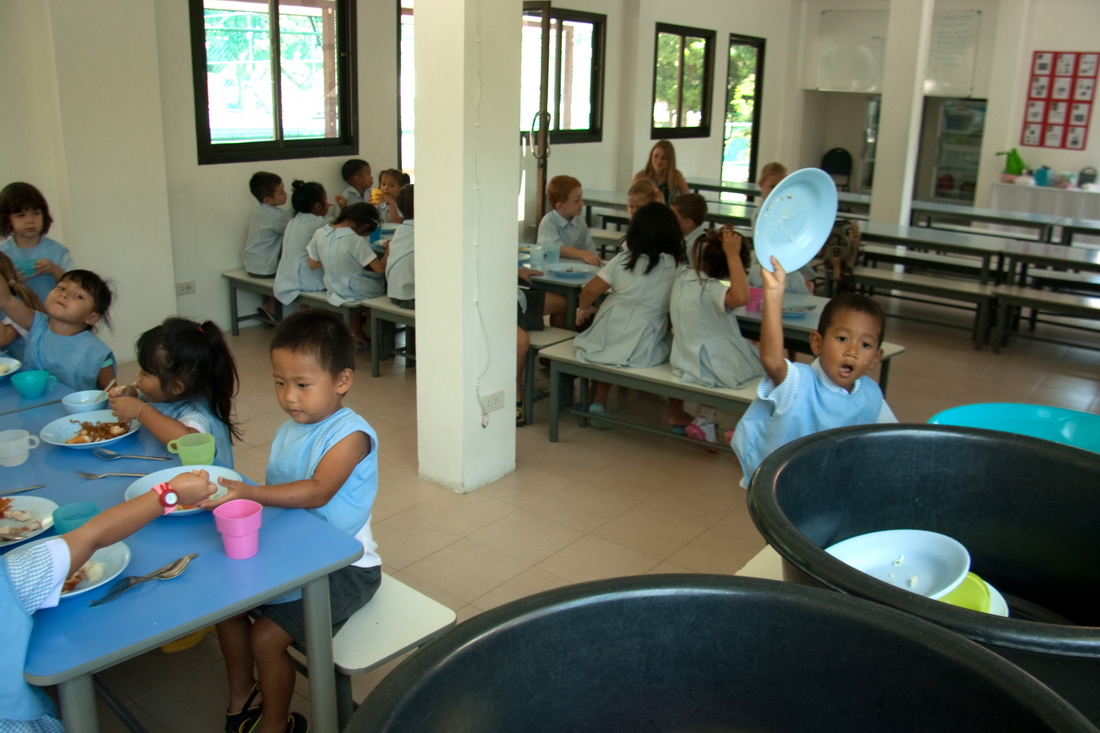 Lunch in the international kindergarten in Thailand