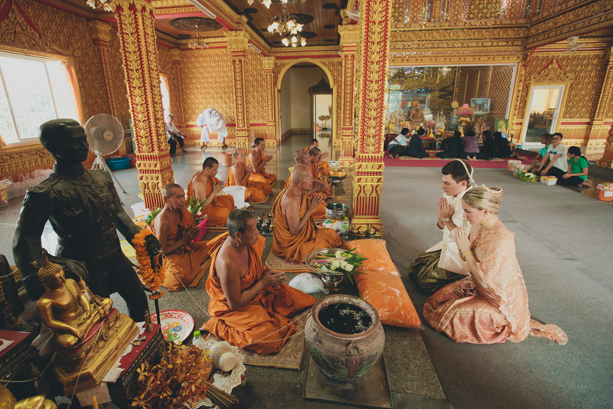 Wedding ceremony of Buddhist monks in Thailand