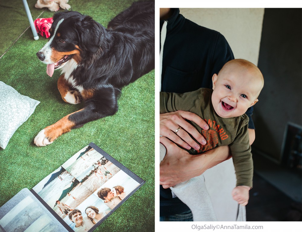 baby and dog