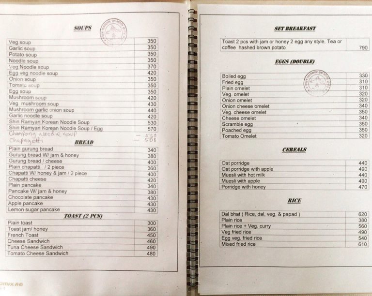 Nepalese Food and Menu in pictures