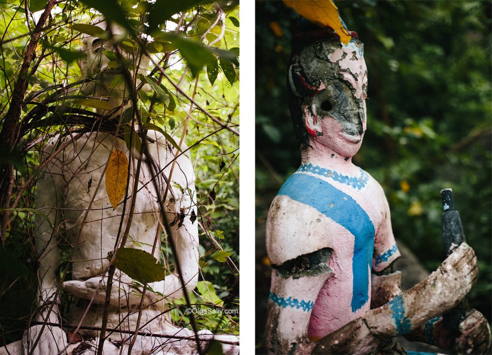 Abandoned statues with traces of bullets on Koh Samui (1)