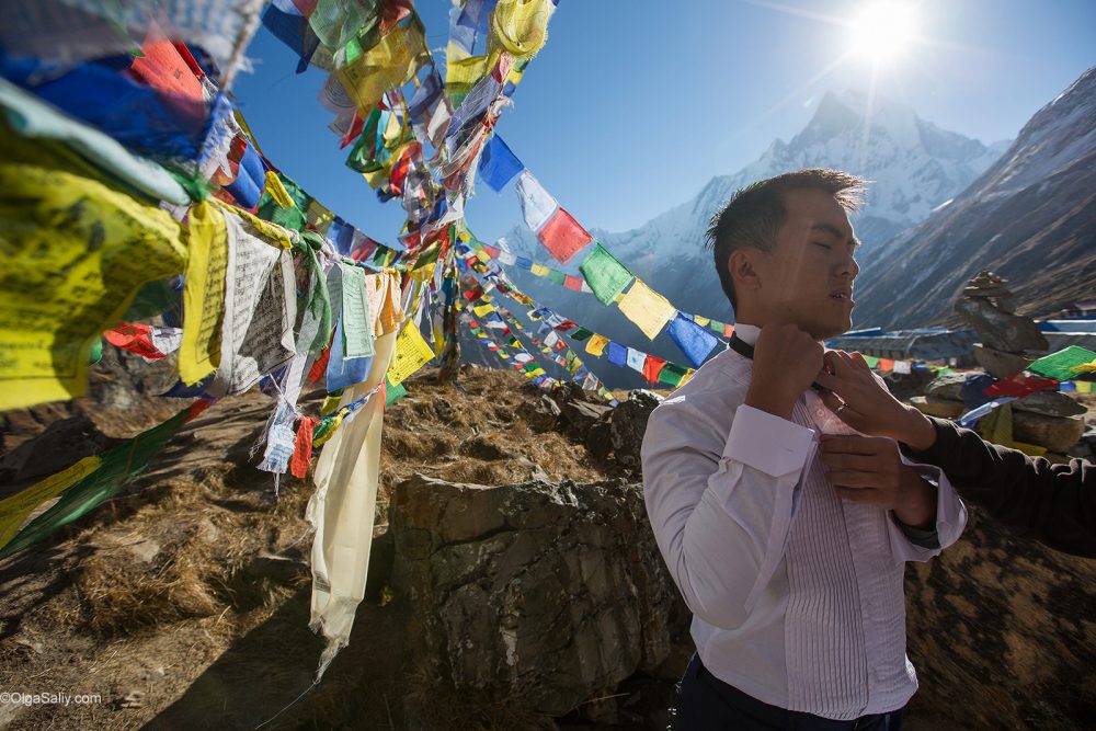 Pre-Wedding preparing in Annapurna base camp mountains