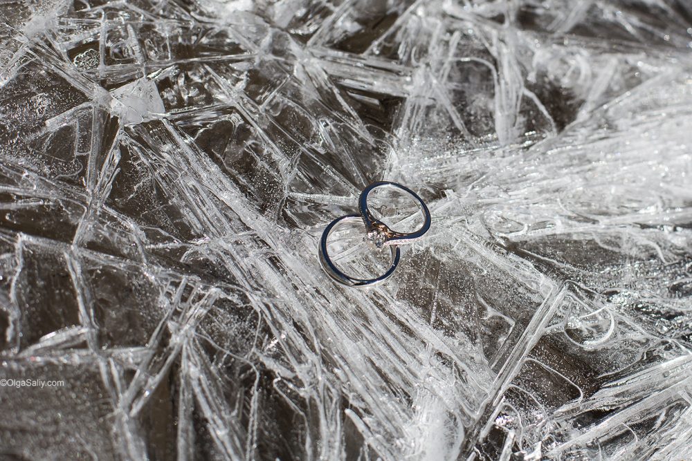 Wedding rings in Nepal Mountains