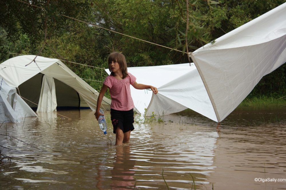 Camping caught in a storm