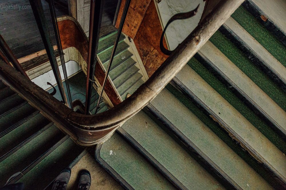 Stairs in an abandoned hospital